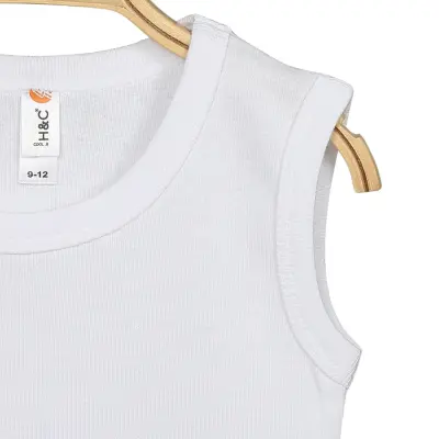 Hvc Bebek Body Askılı Atlet Body Ribanalı Pamuklu Zıbın Beyaz 5li Unisex (1)