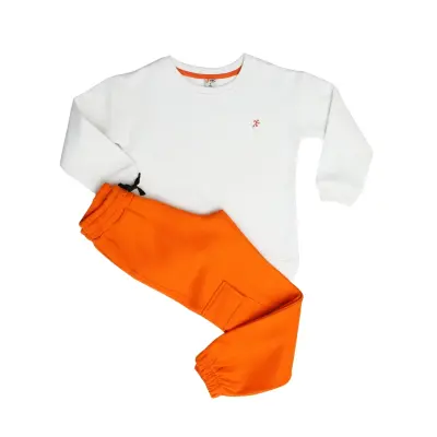 Hvc Çocuk  Eşofman Takımı Turuncu - Beyaz - Krem - 9