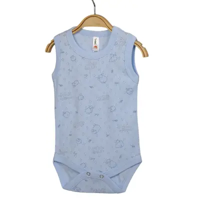 Hvc Erkek Bebek Atlet Body Jakarlı Kuzu Mavi - 14