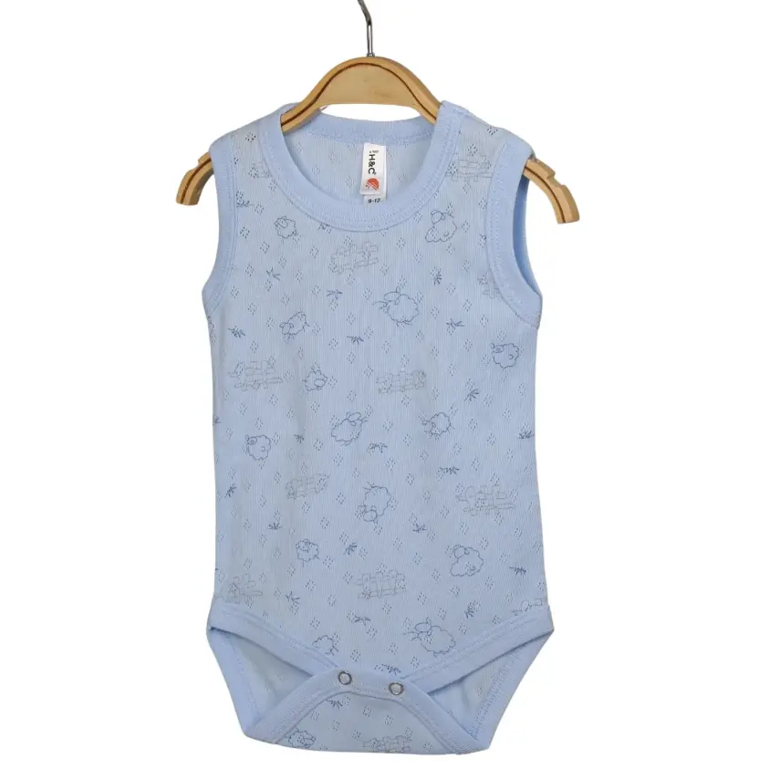 Hvc Erkek Bebek Atlet Body Jakarlı Kuzu Mavi - 14