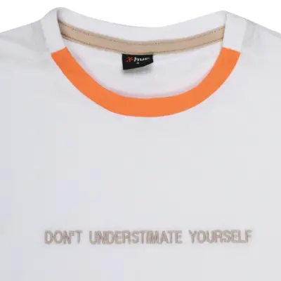 Hvc Erkek T-Shirt Dont Understimate Yourself Beyaz - Kahverengi - 5
