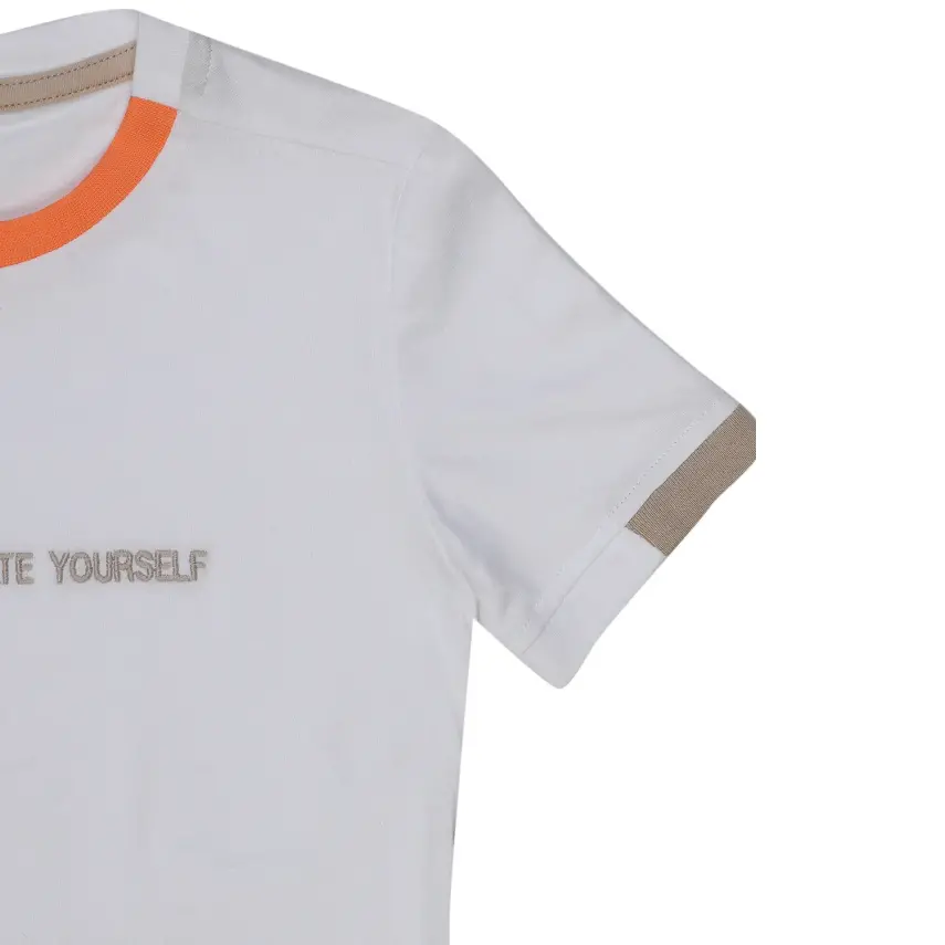 Hvc Erkek T-Shirt Dont Understimate Yourself Beyaz - Kahverengi - 8