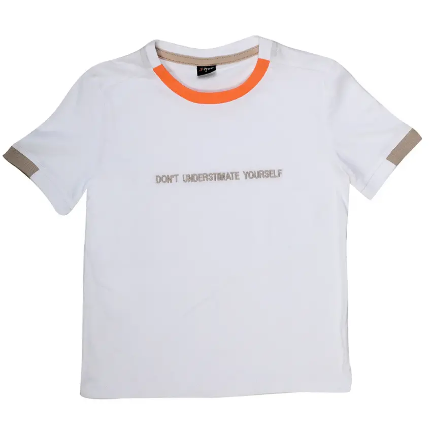 Hvc Erkek T-Shirt Dont Understimate Yourself Beyaz - Kahverengi - 1