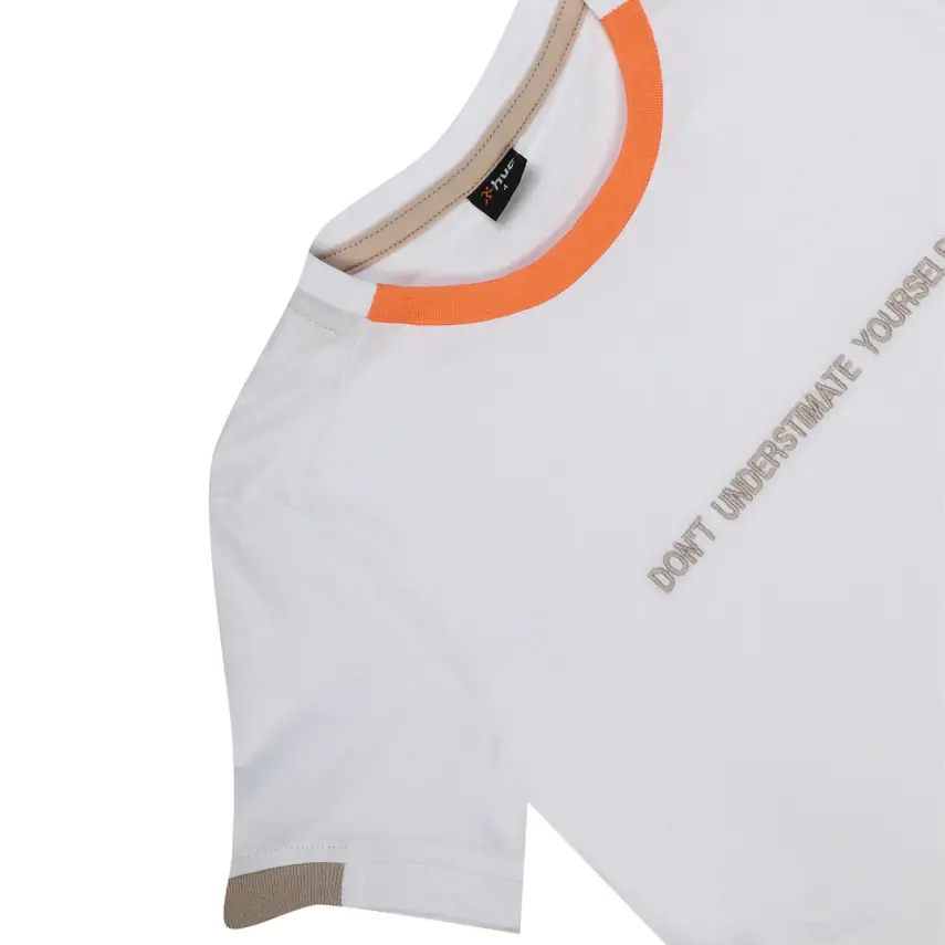 Hvc Erkek T-Shirt Dont Understimate Yourself Beyaz - Kahverengi - 2