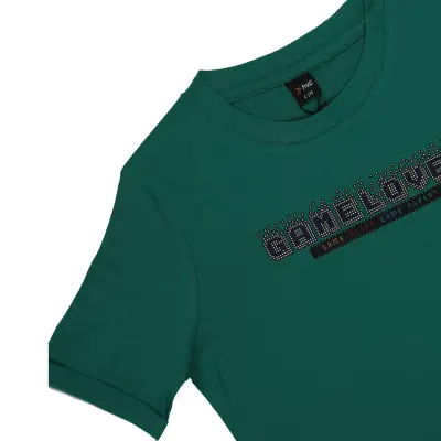 Hvc Erkek T-Shirt Gamelover Baskılı Yeşil (1)