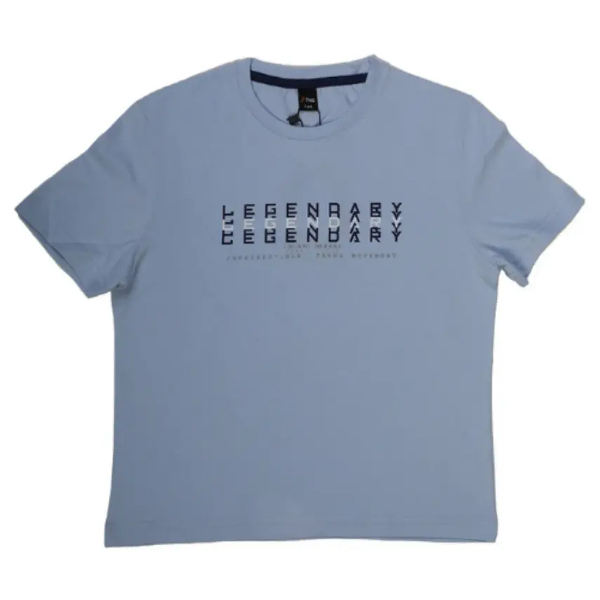 Hvc Erkek T-Shirt Legendary Baskılı Mavi - 1