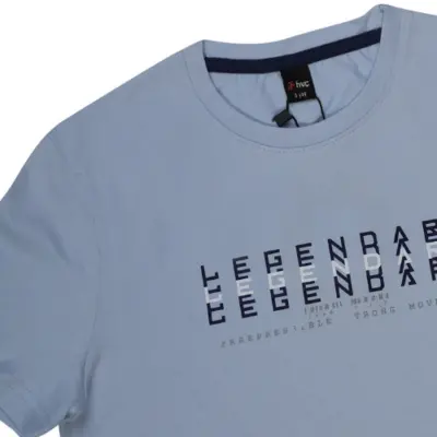 Hvc Erkek T-Shirt Legendary Baskılı Mavi - 9