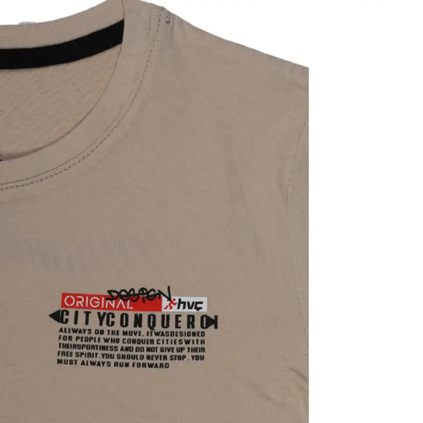 Hvc Erkek T-Shirt Orijinal Baskılı Kahverengi - 2