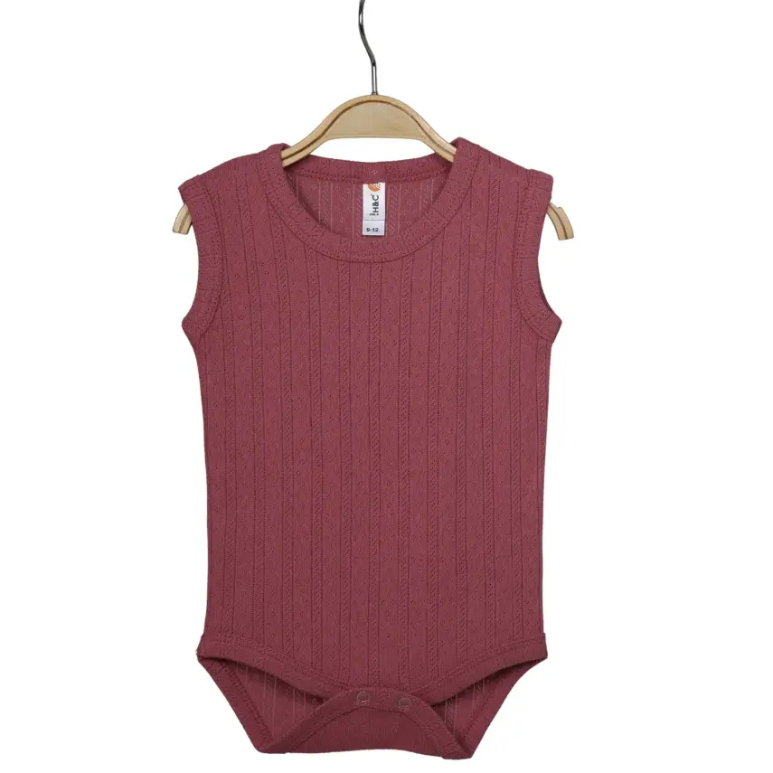 Hvc Kız Bebek Atlet Body Jakarlı Çizgili Fuşya - 1