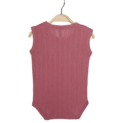 Hvc Kız Bebek Atlet Body Jakarlı Çizgili Fuşya - 2