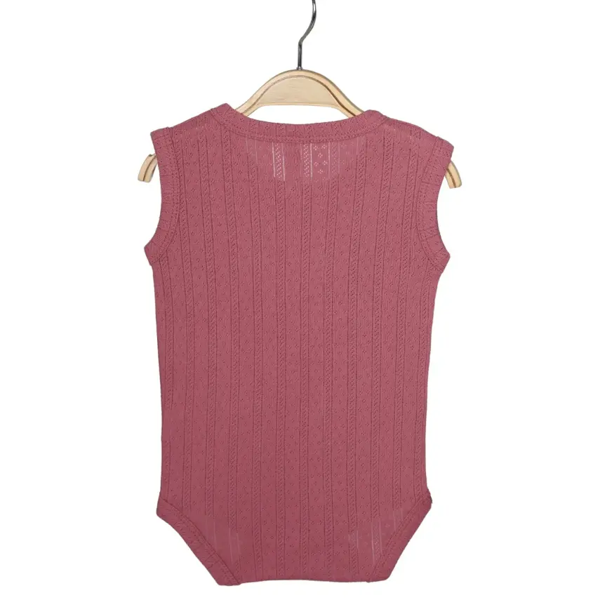 Hvc Kız Bebek Atlet Body Jakarlı Çizgili Fuşya - 2