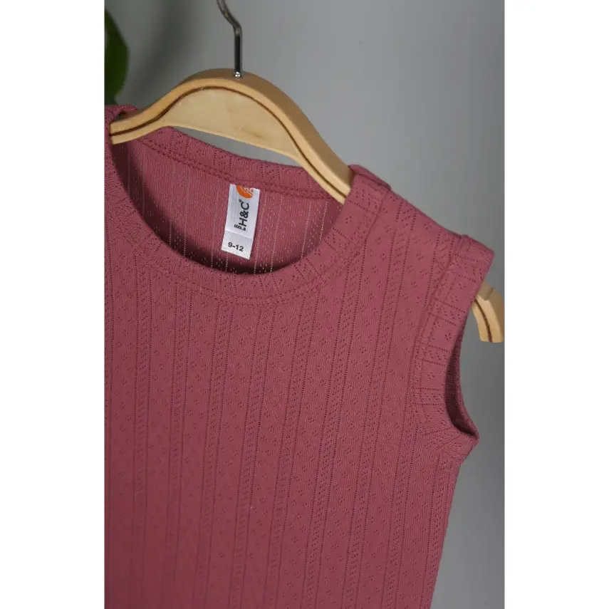 Hvc Kız Bebek Atlet Body Jakarlı Çizgili Fuşya - 5