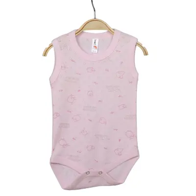 Hvc Kız Bebek Atlet Body Jakarlı Kuzu Pembe