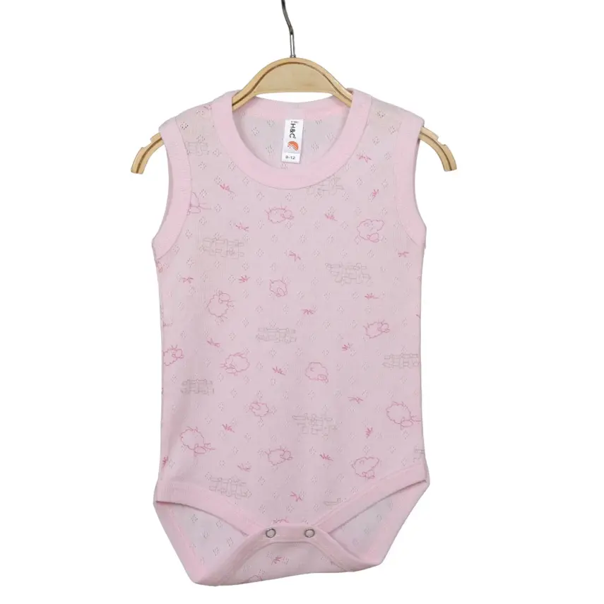 Hvc Kız Bebek Atlet Body Jakarlı Kuzu Pembe - 3