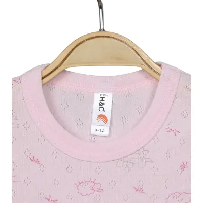 Hvc Kız Bebek Atlet Body Jakarlı Kuzu Pembe - 5