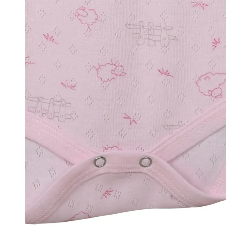 Hvc Kız Bebek Atlet Body Jakarlı Kuzu Pembe - 12