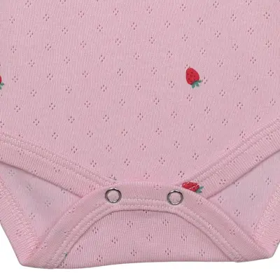 Hvc Kız Bebek Atlet Body Jakarlı Meyve Desenli Çilek - 2