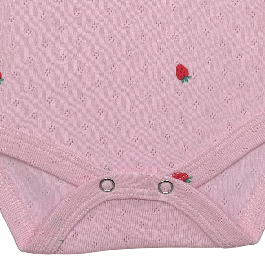 Hvc Kız Bebek Atlet Body Jakarlı Meyve Desenli Çilek - 7