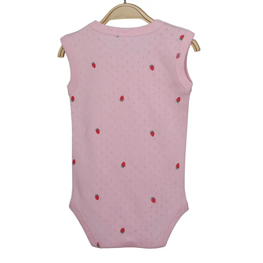 Hvc Kız Bebek Atlet Body Jakarlı Meyve Desenli Çilek - 12