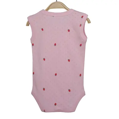 Hvc Kız Bebek Atlet Body Jakarlı Meyve Desenli Çilek - 14