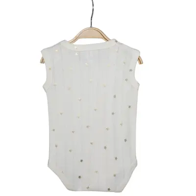 Hvc Kız Bebek Atlet Body Jakarlı Yıldızlı Krem - 8
