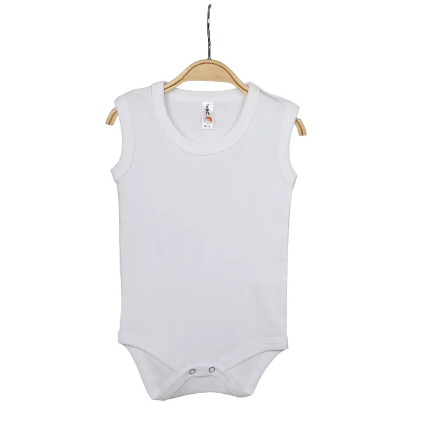 Hvc Ribanalı Askılı Bebek Body Unisex Beyaz - 8