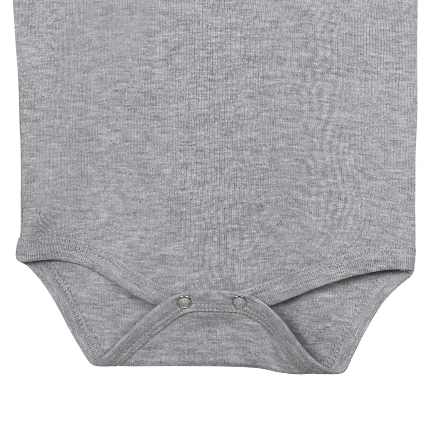 Hvc Ribanalı Askılı Bebek Body Unisex Gri - 5