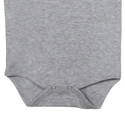 Hvc Ribanalı Askılı Bebek Body Unisex Gri - 10