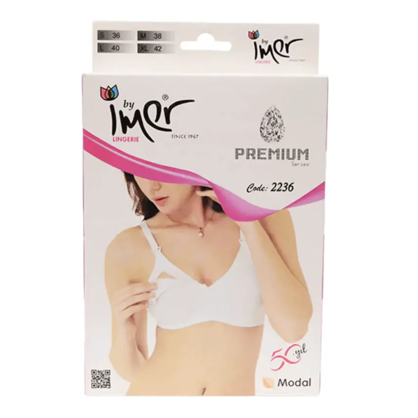 İmer Emzirme Sütyen Modal Beyaz100B - 1