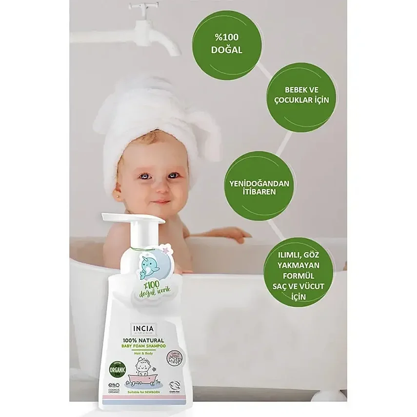 Incia %100 Doğal Bebek Köpük Şampuanı 200 ml - 4