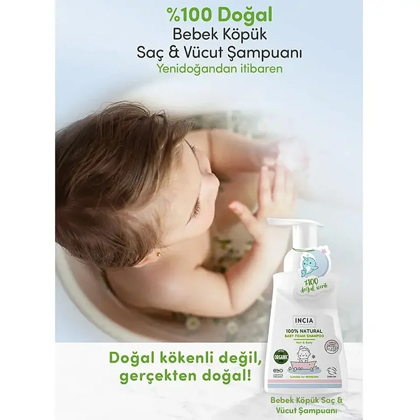Incia %100 Doğal Bebek Köpük Şampuanı 200 ml - 5