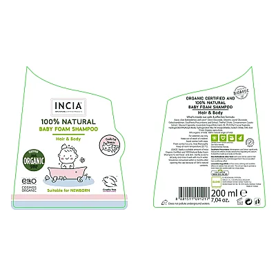 Incia %100 Doğal Bebek Köpük Şampuanı 200 ml (1)