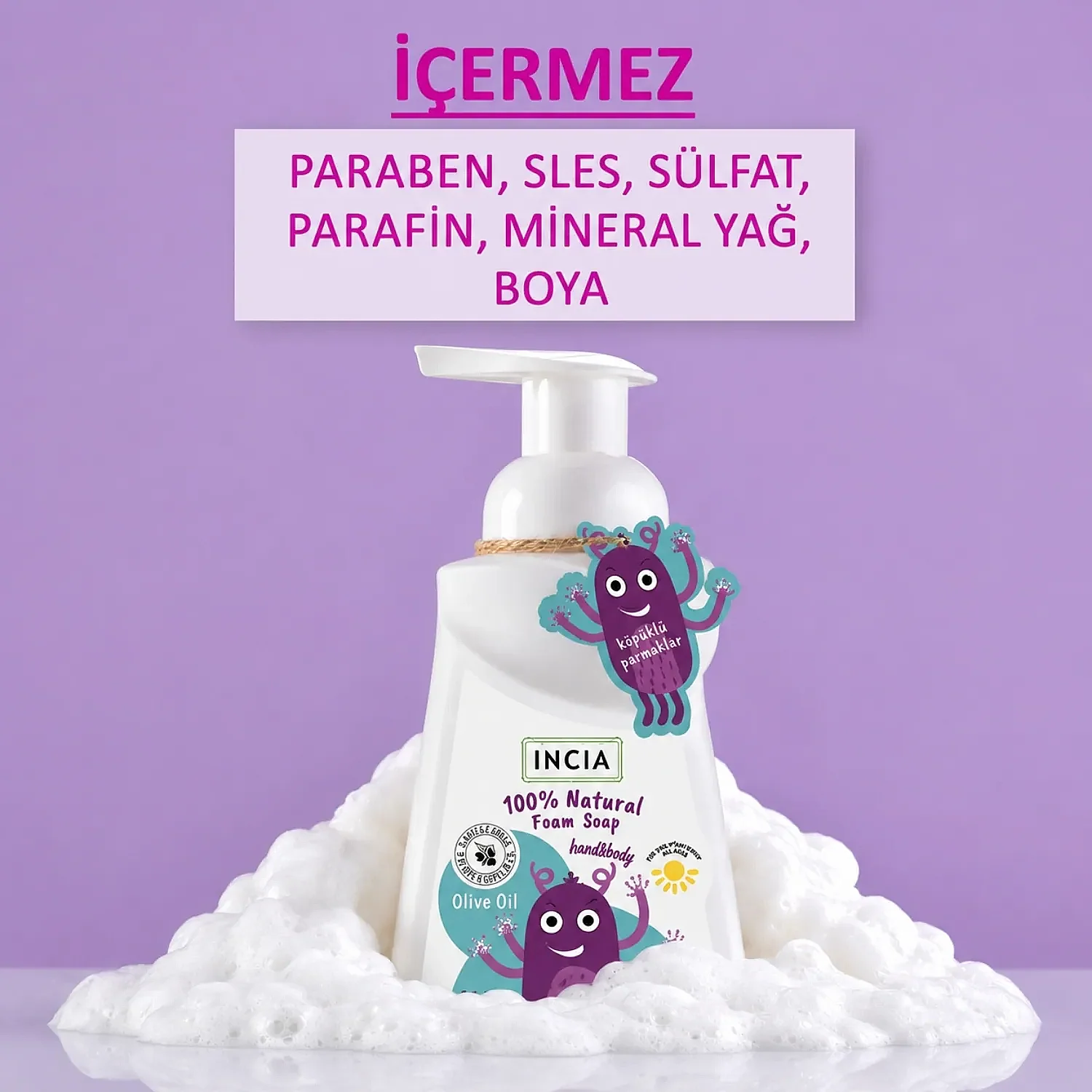 Incia Kids Zeytinyağlı Köpük Sabun 200 ml
