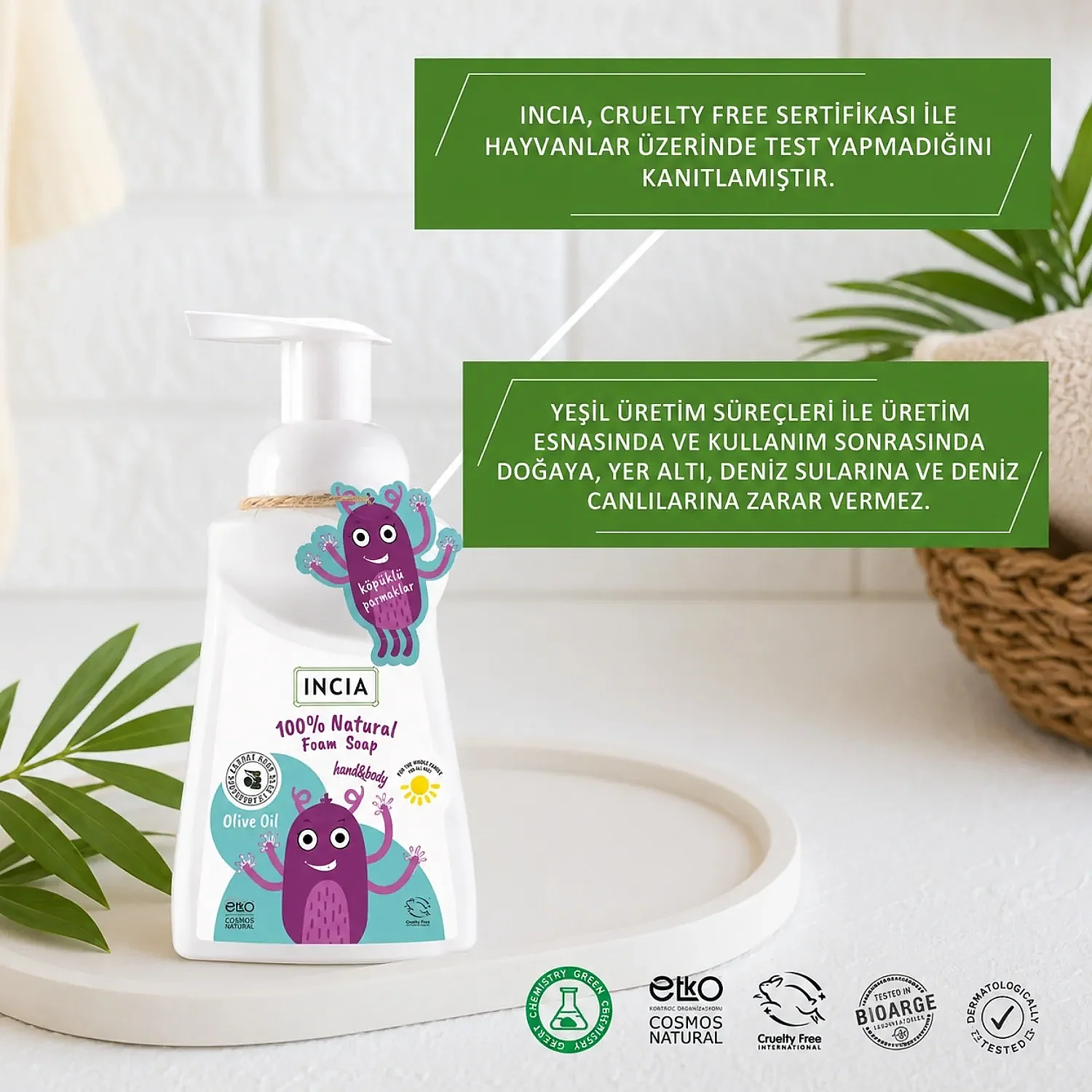 Incia Kids Zeytinyağlı Köpük Sabun 200 ml