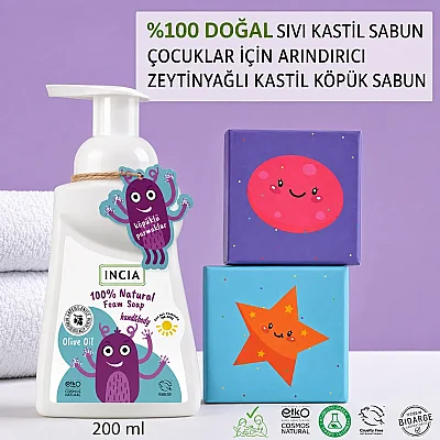 Incia Kids Zeytinyağlı Köpük Sabun 200 ml - 3