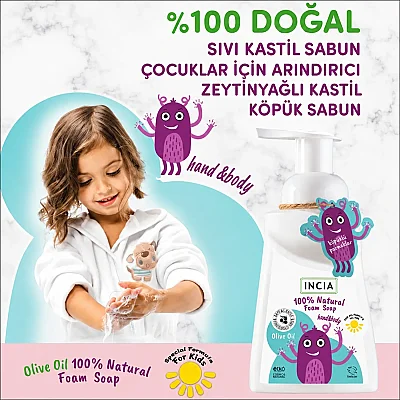 Incia Kids Zeytinyağlı Köpük Sabun 200 ml - 4