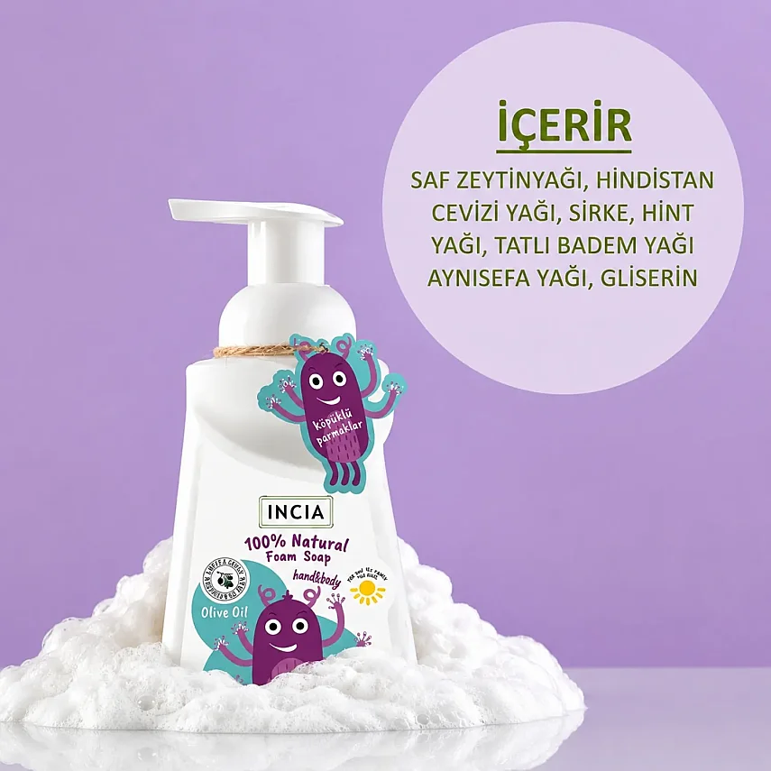 Incia Kids Zeytinyağlı Köpük Sabun 200 ml - 6