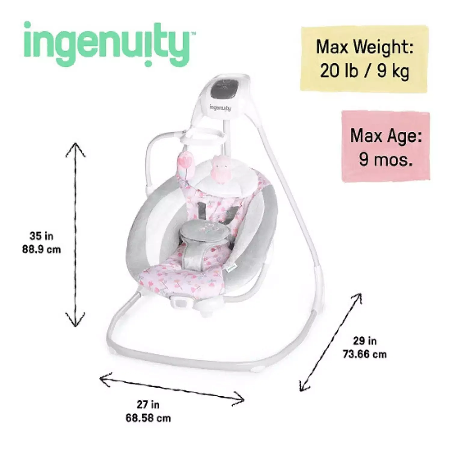 Ingenuity Simple Comfort Dönenceli Salıncak ve Ev Tipi Ana Kucağı Cassidy