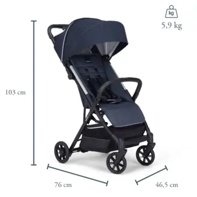 Inglesina Inglesina Quid 2+ Tek El Tek Hamle ile Katlanıp Açılan Kabin Boy Bebek Arabası Midnight Blue (1)