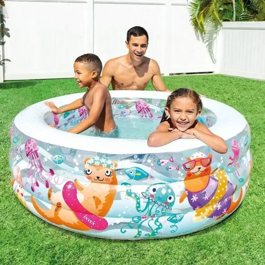 Intex Akvaryum Şeffaf Deniz Desenli Üç Boğumlu Şişme Havuz 152X56 Cm - 2