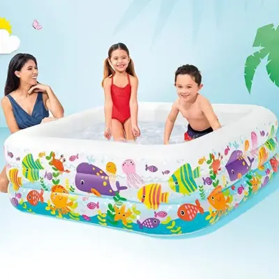 Intex Deniz Desenli 3 Bölme Çocuk Şişme Havuz 159 cm (1)