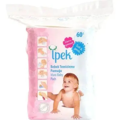 İpek Bebek Temizleme Pamuğu 12x60lı (1)