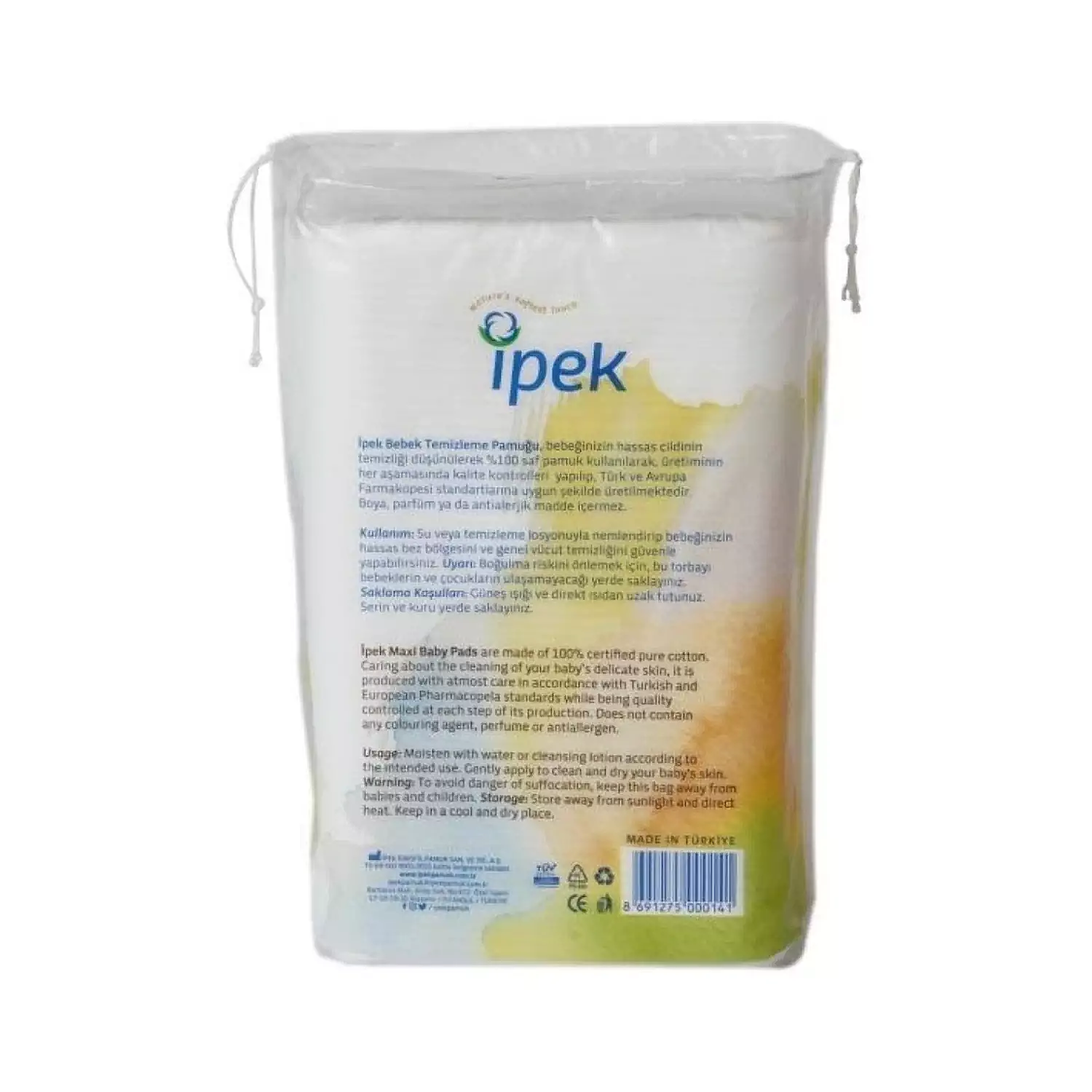 İpek Bebek Temizleme Pamuğu 60lı