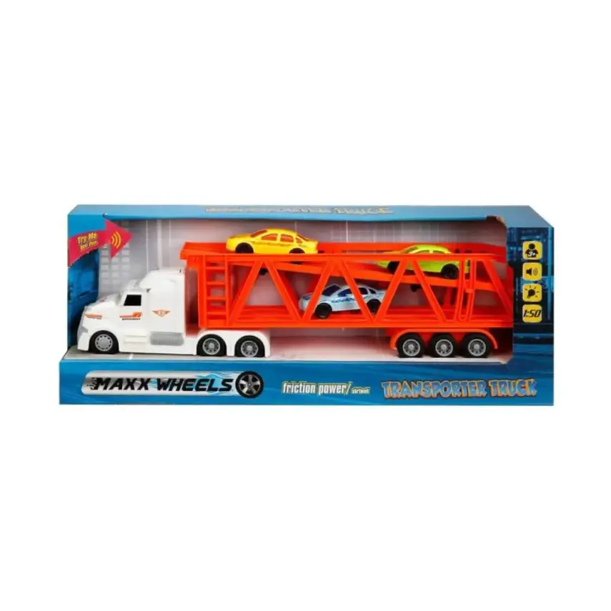 Işıklı Sesli ve Sürtmeli Taşıyıcı Tır 1:50 - 1