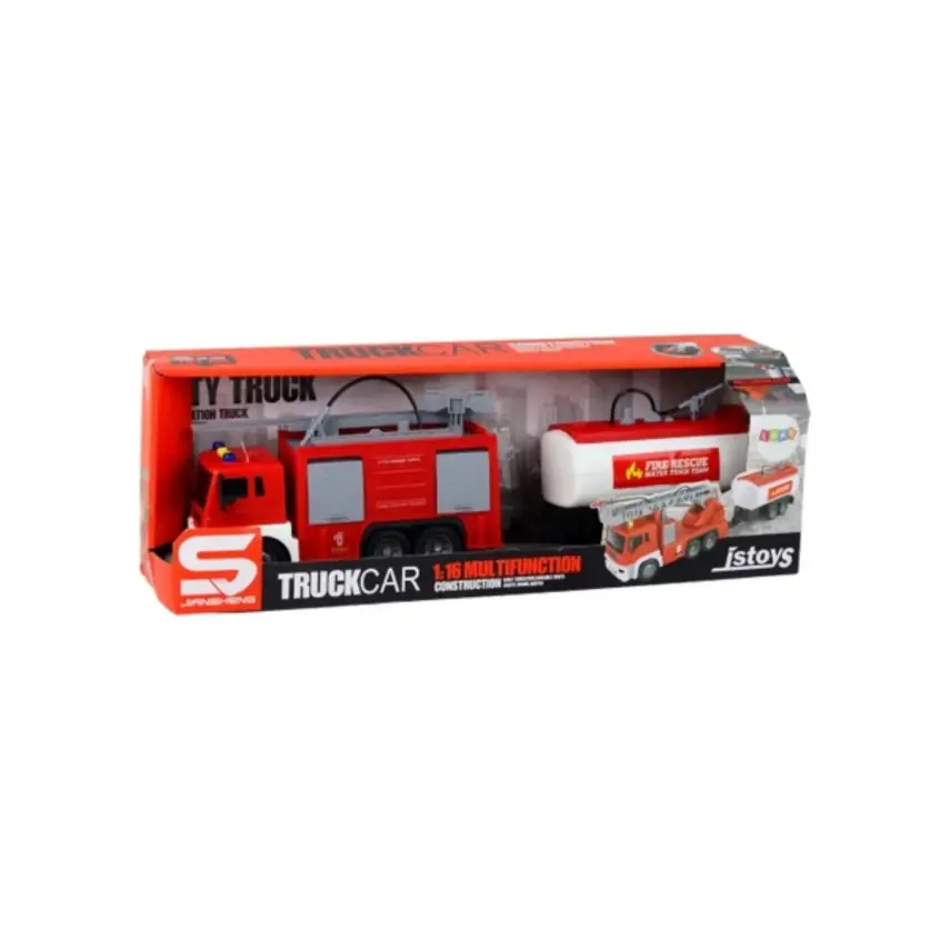 Işıklı Ve Sesli Su Fışkırtma Tankerli İtfaiye Arabası 1:16 - 4