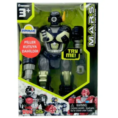 Işıklı Yürüyen Robot Siyah M.a.r.s - 2
