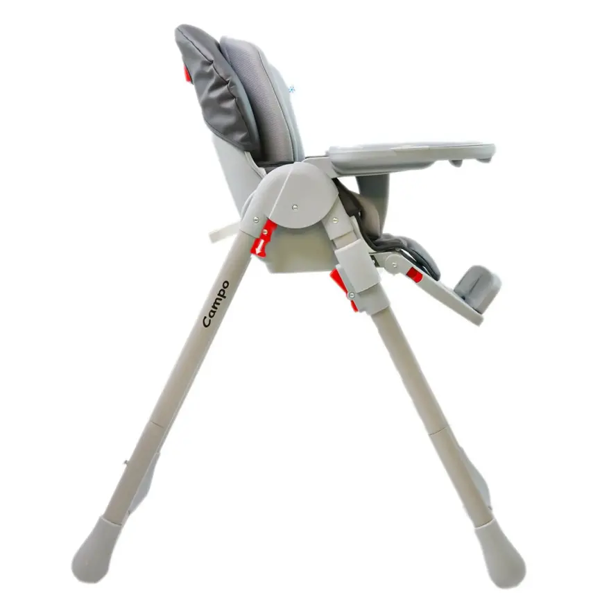 Kanz Campo Mama Sandalyesi Portatif Kolay Katlanır Yükseklik Ayarlı Tekerlekli İç Pedli  Dark Grey - 11