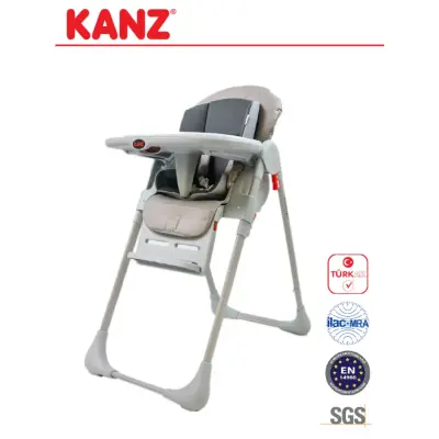 Kanz Campo Mama Sandalyesi Portatif Kolay Katlanır Yükseklik Ayarlı Tekerlekli İç Pedli Grey