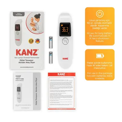 Kanz Dijital Temassız Alından Ateş Ölçer TH1110N  - 21