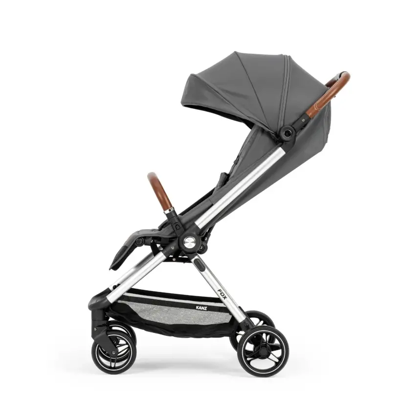 Kanz Fox Tek Elle Otomatik Kapanabilir Kabin Bebek Arabası Gri - 7